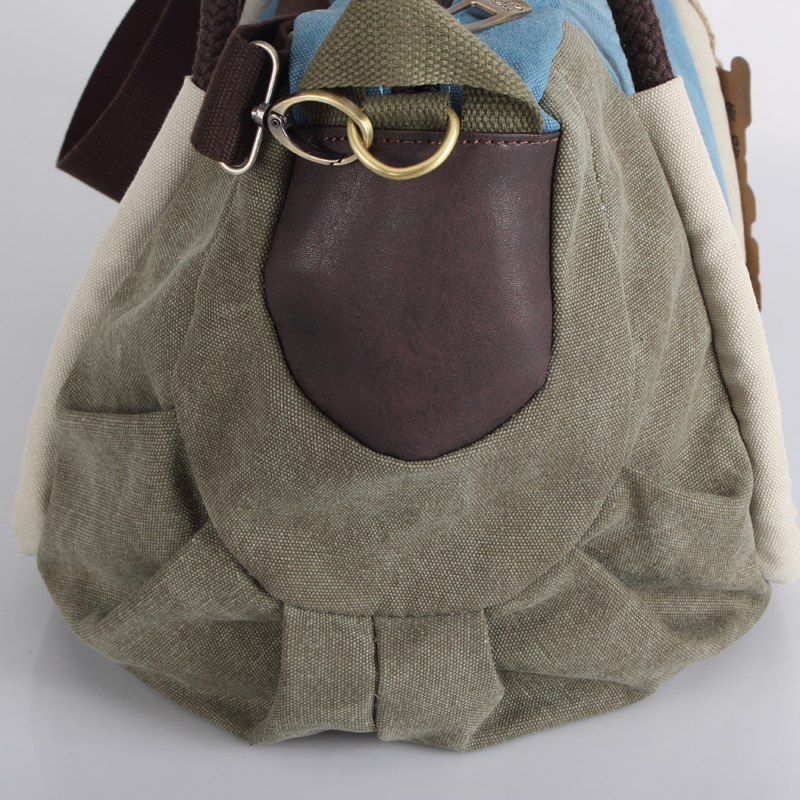 Retro portable fashion large capacity waxed canvas diagonal bag women's shoulder travel bag