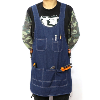 Original design multi tool pockets design denim apron with logo custom