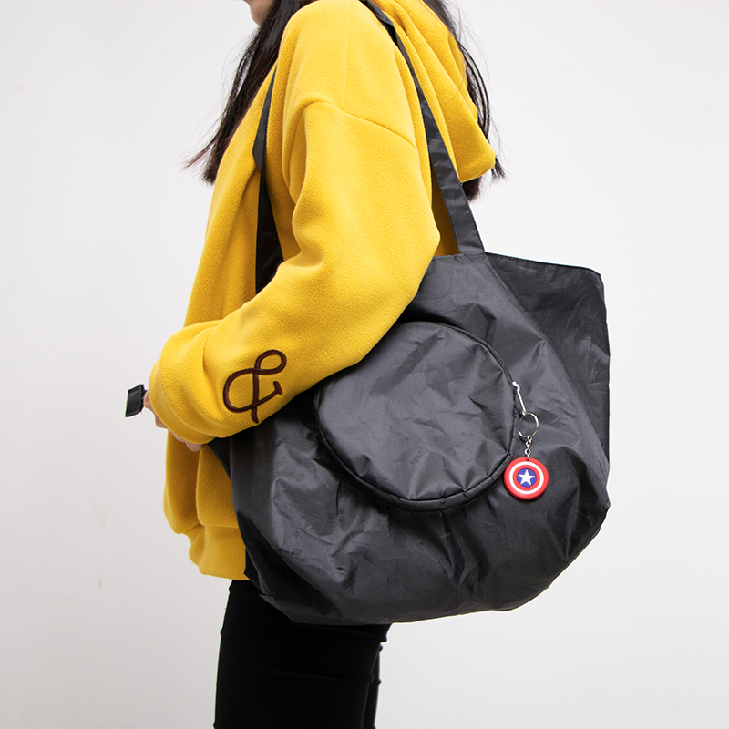 Waterproof oxford cloth light and breathable large capacity simple and practical black tote shoulder bag