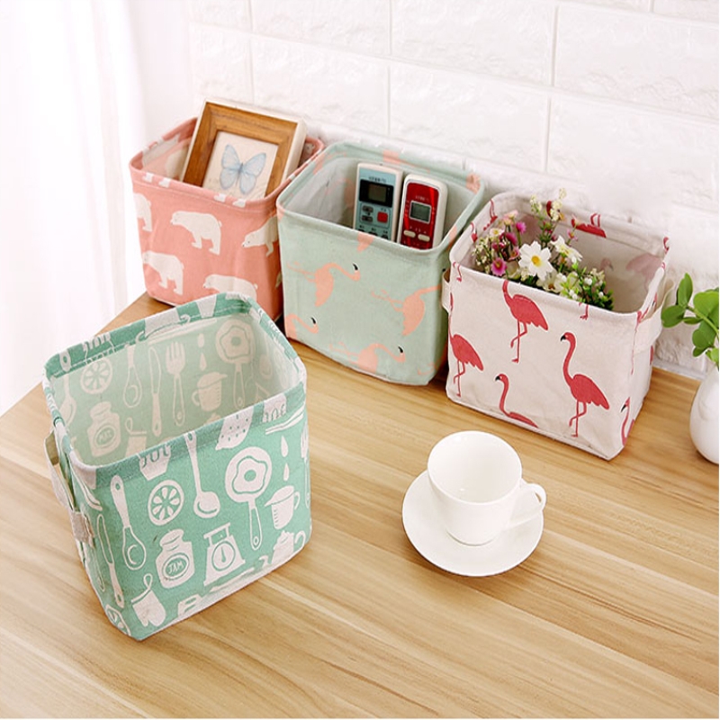 Multi-use home office Decorative Cotton storage desktop organizer basket