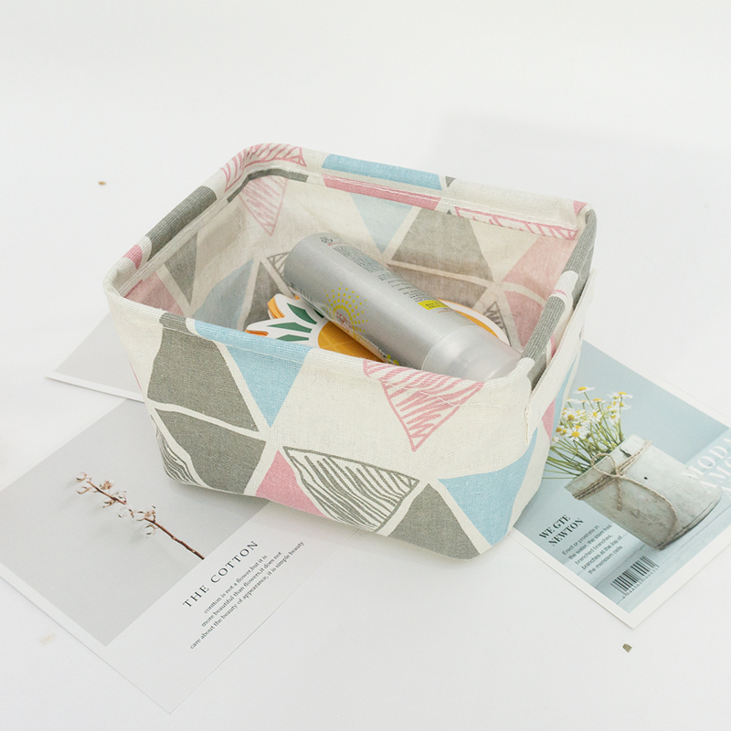 Company stock cotton and linen full version printed desktop storage box