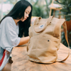 One-shoulder ins large capacity Korean fashion simple student bucket bag canvas messenger bag with adjustable strap