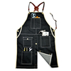 Cross strap barista work apron restaurant floral handmade denim leather apron with logo custom
