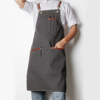 Barista canvas apron barber restaurant tea shop florist custom logo overalls apron