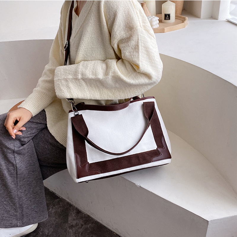 2019 Korean version of the new fashion messenger bucket bag casual stitching handbag