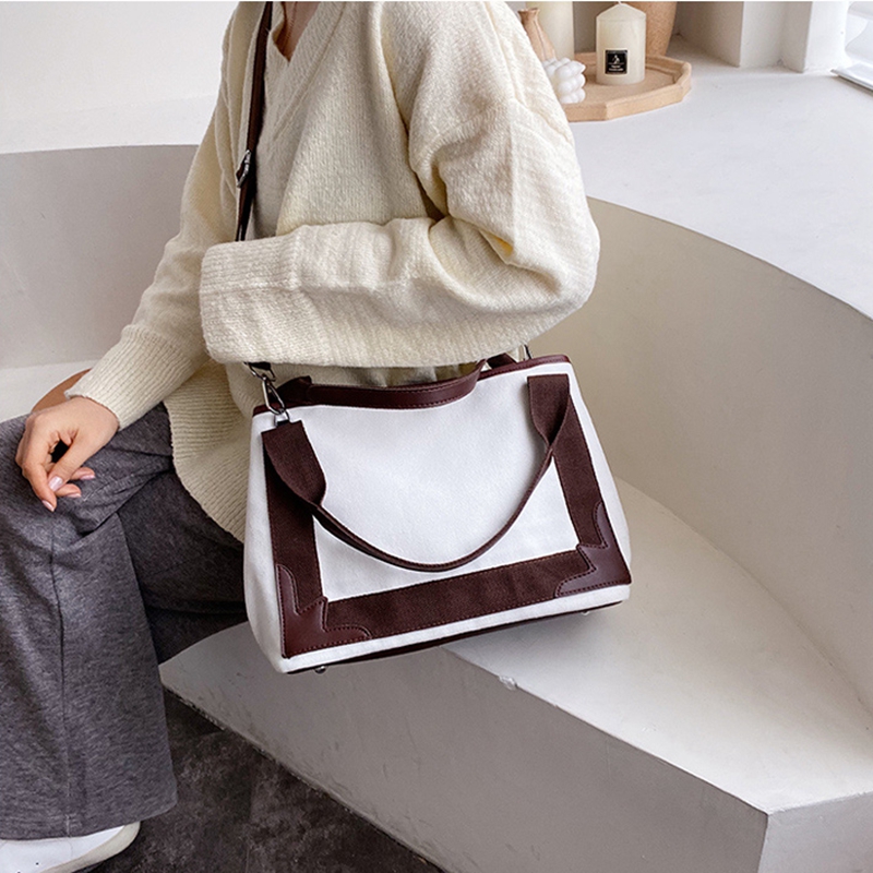 2019 Korean version of the new fashion messenger bucket bag casual stitching handbag