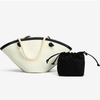 New 2019 bump color black and white atmospheric fashion large capacity canvas shoulder bag crossbody bag