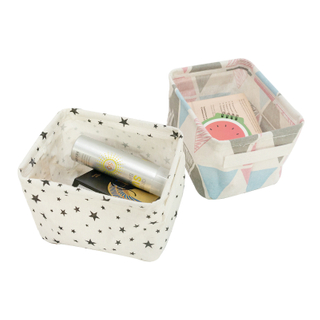 Company stock cotton and linen full version printed desktop storage box
