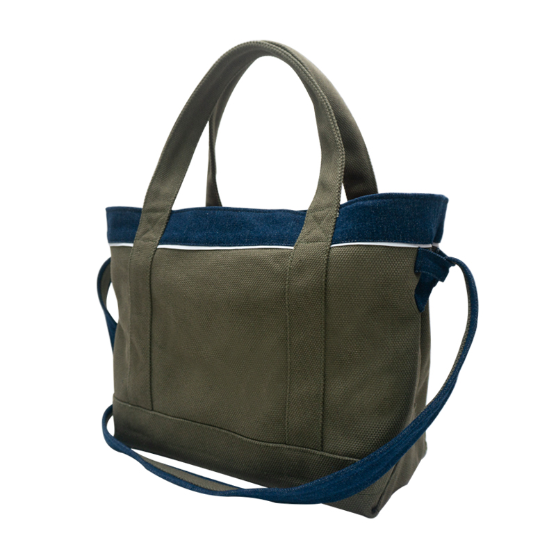 Thick strong and durable 16oz polyester cotton canvas tote bag with long strap for women and men