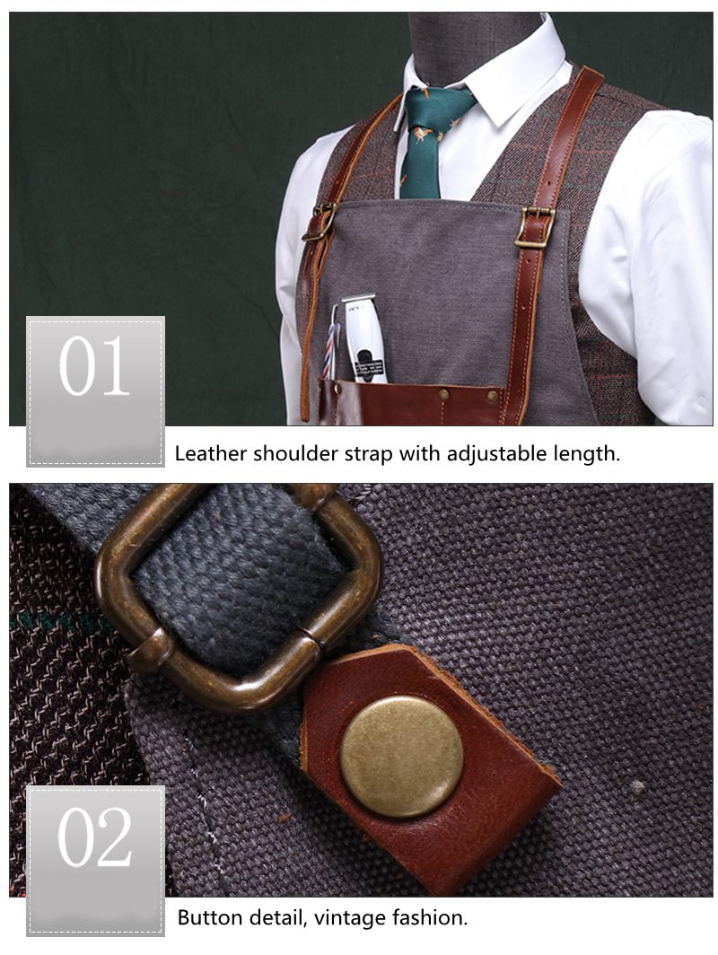 genuine leather industry canvas apron (5)