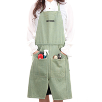 Long and short two use apron hair salon hairdresser apron retro denim cafe waiter light green apron