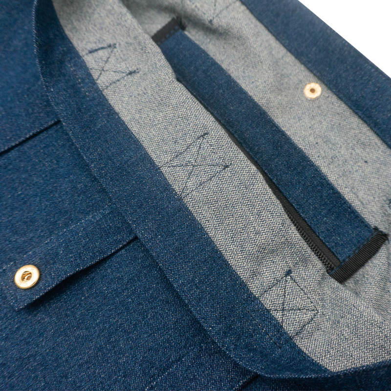 Simple fashion eco friendly breathable cotton canvas denim fabric dark blue unisex tote bag from China Supplier