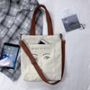 Japanese style cartoon silkscreen 16oz thick canvas portable diagonal bag 