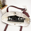 New Arrival Original Design Lady Handbag White Canvas Tote Bag with Card Case