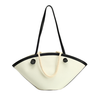 New 2019 bump color black and white atmospheric fashion large capacity canvas shoulder bag crossbody bag