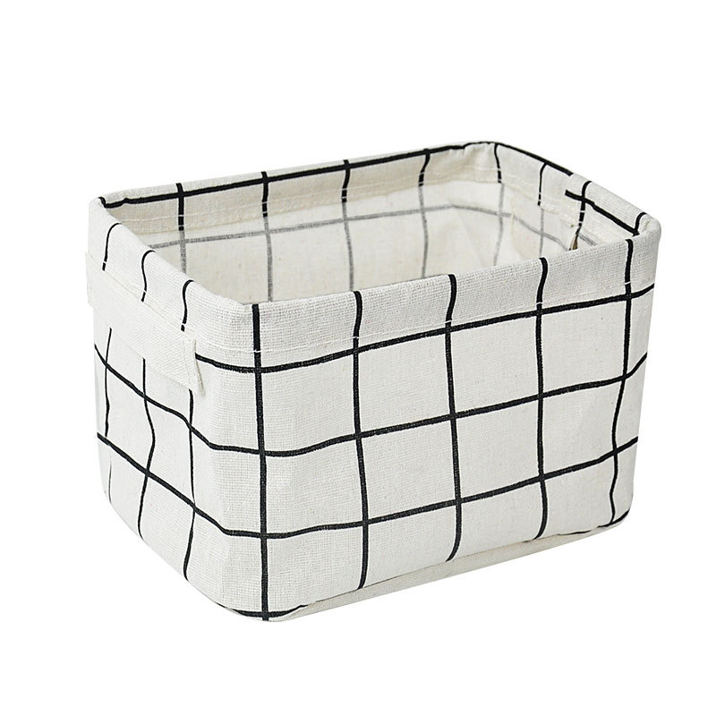 Eco Friendly Fabric Cotton Linen Cloth Kids Toy Basket Desktop Cosmetic Sundries Storage Box