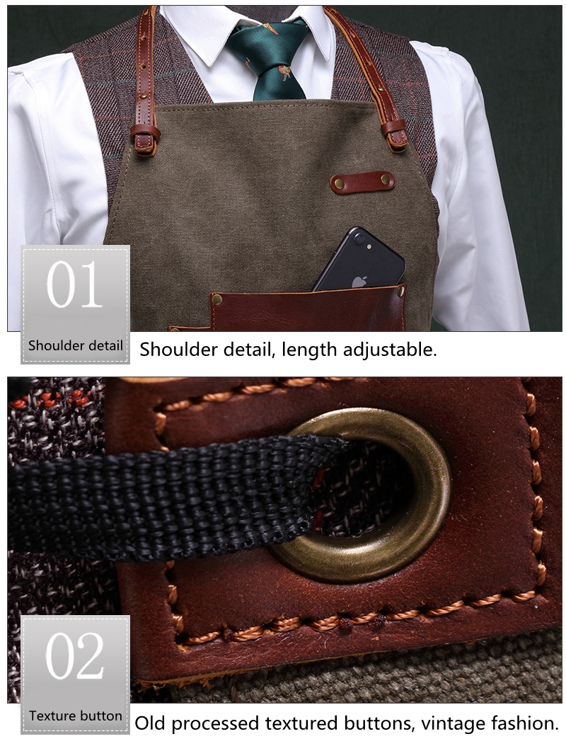 genuine leather denim apron (1)