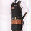 Leather denim canvas stitching material fashion wearable and durable work apron