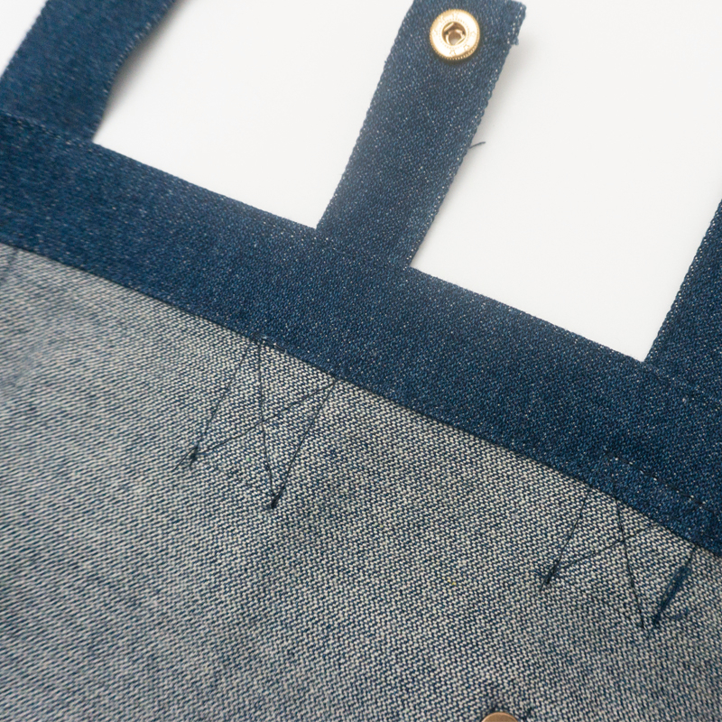 Simple fashion eco friendly breathable cotton canvas denim fabric dark blue unisex tote bag from China Supplier