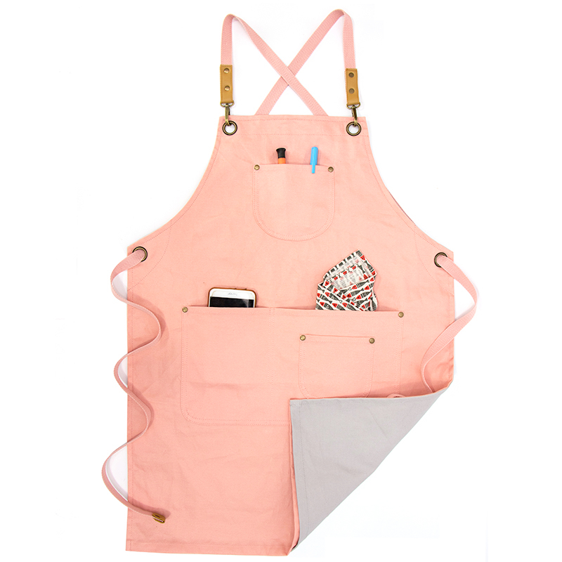 Flower gardening design work apron multi colors twill canvas double side apron cotton canvas kitchen apron