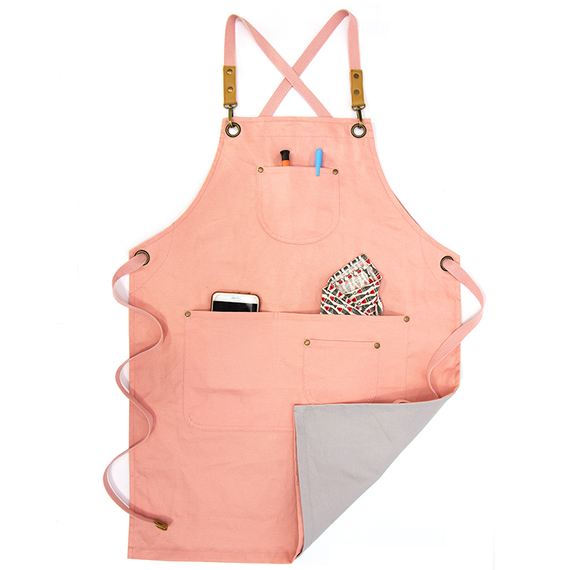 Flower gardening design work apron multi colors twill canvas double side apron cotton canvas kitchen apron