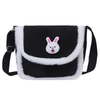 Winter warm large capacity velvet fabric ladies messenger bag cute cartoon canvas bag