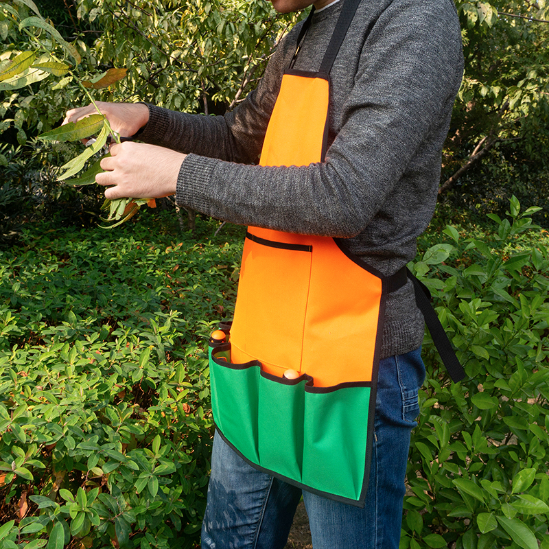 Factory wholesale oxford cloth waterproof coating design gardening trim apron with tool tote bag