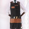 Leather denim canvas stitching material fashion wearable and durable work apron