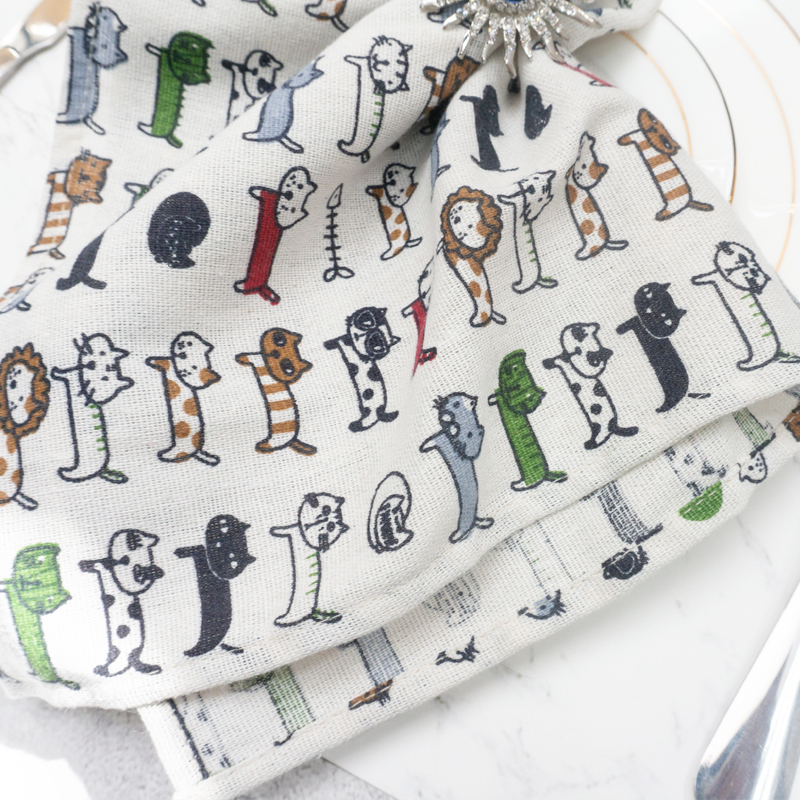 Factory bulk wholesale fashion eco friendly cute 100% cotton dinner napkin for home and banquet