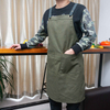 High quality factory logo printed custom 16oz wear resistant durable cotton canvas apron with cotton webbing