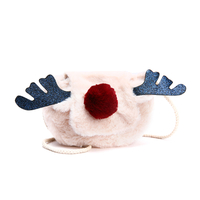 Cute furry bag reindeer Christmas shoulder messenger bag small square bag