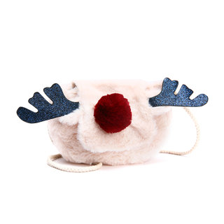 Cute furry bag reindeer Christmas shoulder messenger bag small square bag