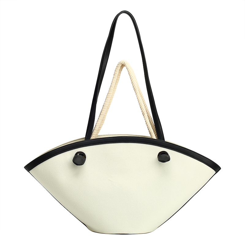 New 2019 bump color black and white atmospheric fashion large capacity canvas shoulder bag crossbody bag