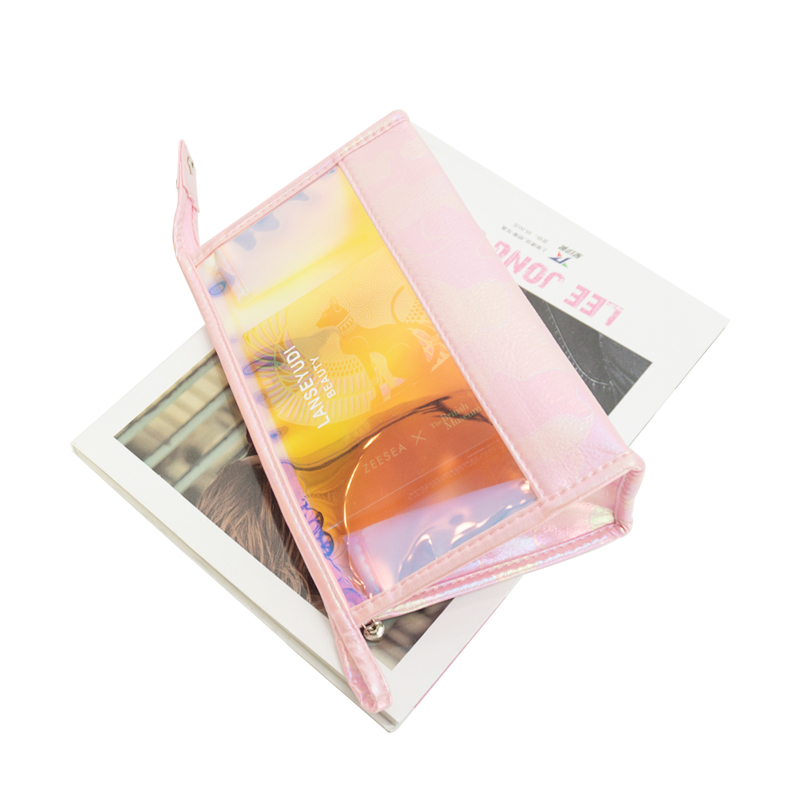 Factory direct supply pu leather waterproof zipper bag women cosmetic handbag