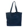 Simple fashion eco friendly breathable cotton canvas denim fabric dark blue unisex tote bag from China Supplier