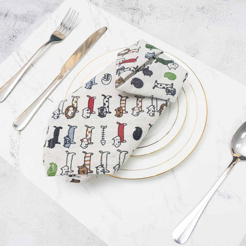 Factory bulk wholesale fashion eco friendly cute 100% cotton dinner napkin for home and banquet