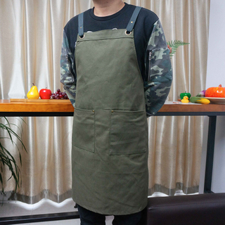 High quality factory logo printed custom 16oz wear resistant durable cotton canvas apron with cotton webbing
