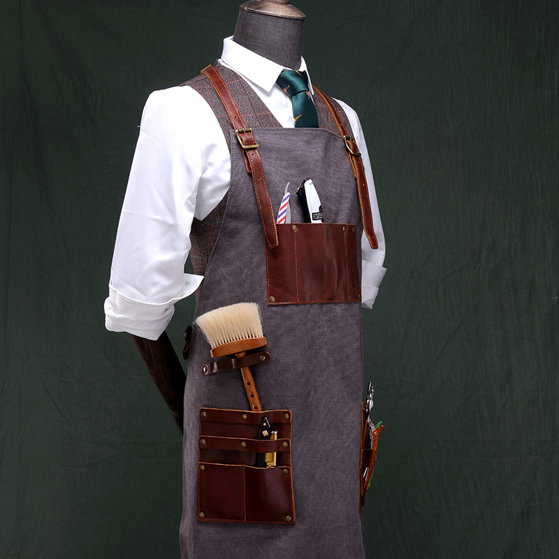 genuine leather industry canvas apron (3)