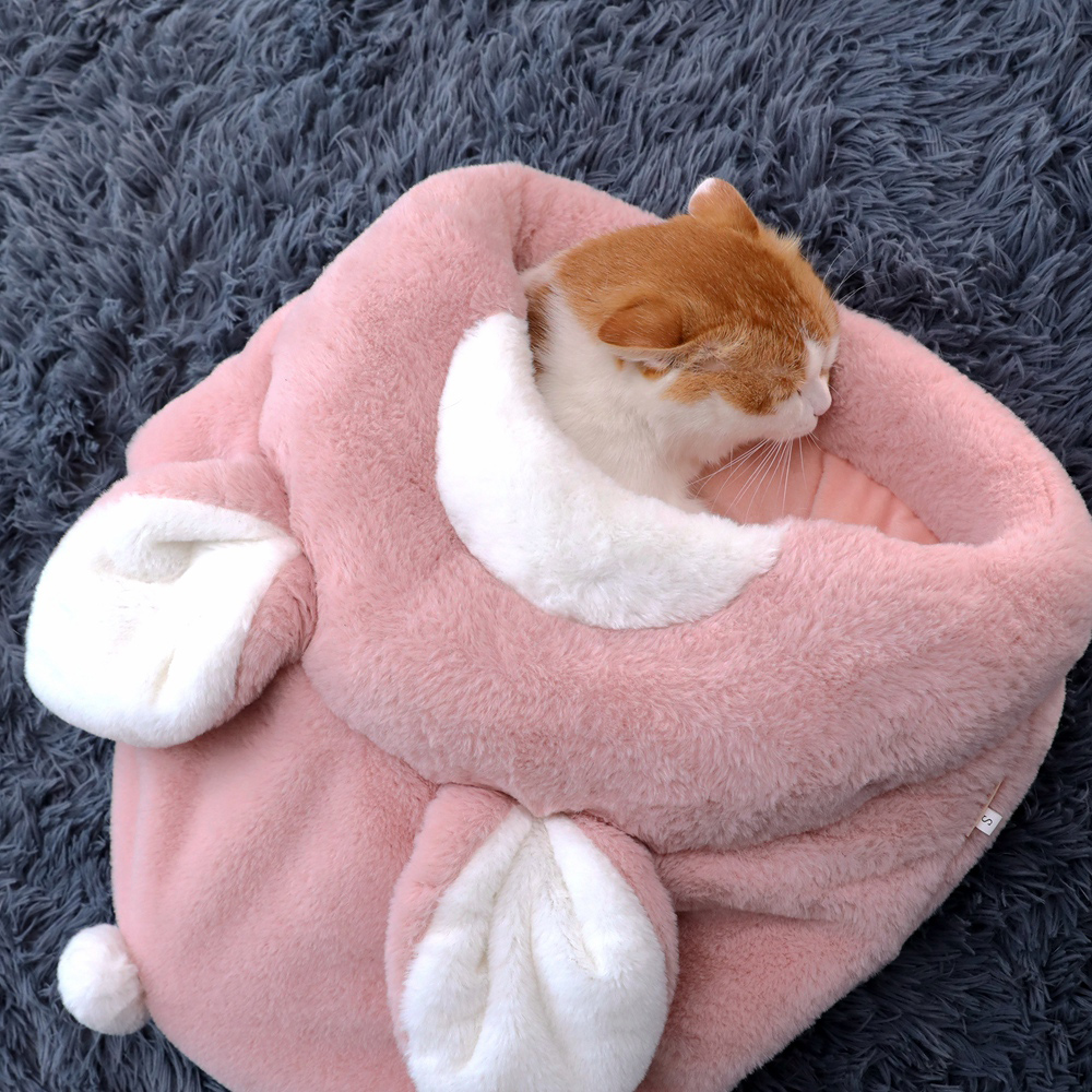 Ins fashion cat sleeping bag closed pet cat house cat room deep sleep kennel for winter warm