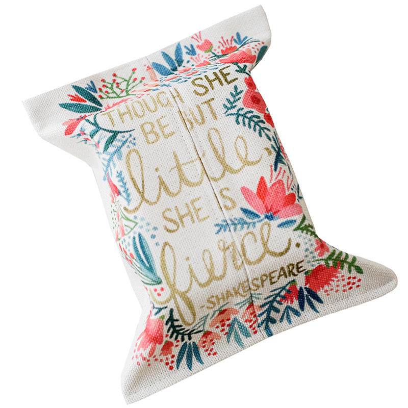 Hot sale desktop durable eco friendly linen cloth tissue box cover for living room