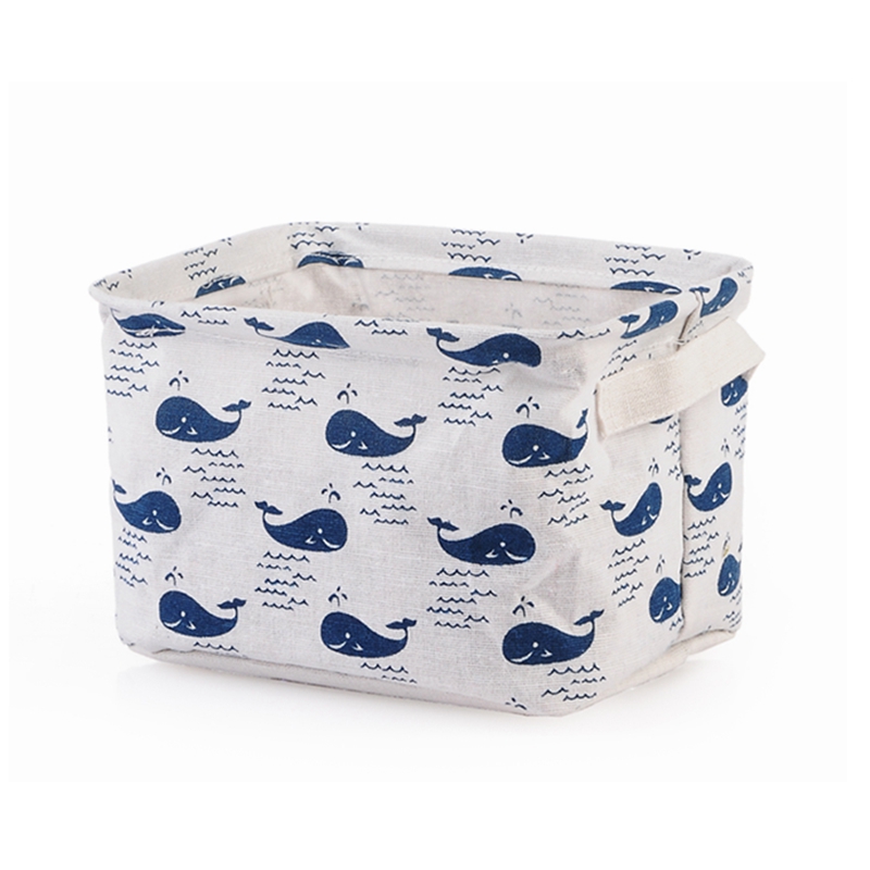 Cotton and linen storage basket sundries toys storage fabric desktop cosmetics storage box