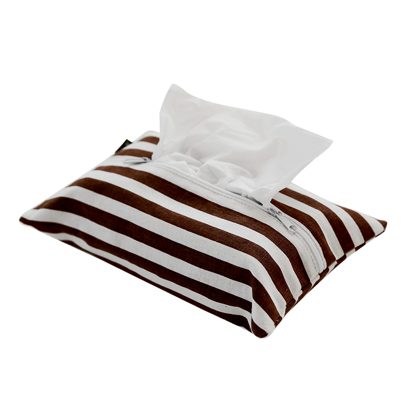 High-end cute pattern design eco-friendly durable stylish linen tissue box wholesale