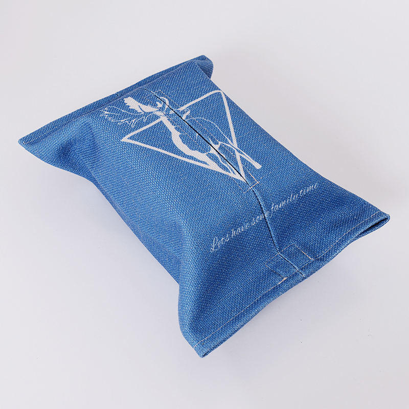 Most popular cute patterns customized eco-friendly durable linen tissue box wholesale
