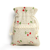 Exquisite Vintage Cotton And Linen Small Cloth Bag Drawstring Pocket Jewelry Gift Bag
