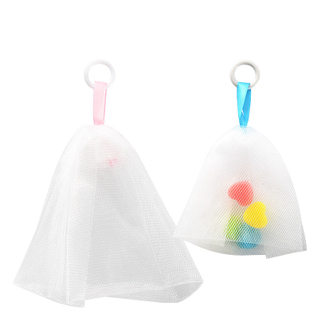 Customized drawstring face washing soap net handmade foaing mesh