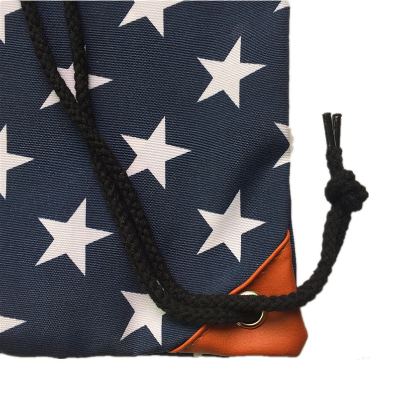 New star printing polyester cloth drawstring bag outdoor sports travel bag