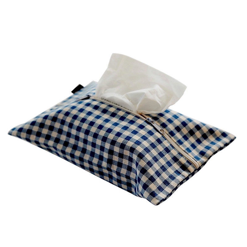 High-end cute pattern design eco-friendly durable stylish linen tissue box wholesale