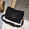 Ins large capacity casual canvas bag multi-pocket practical shoulder bag