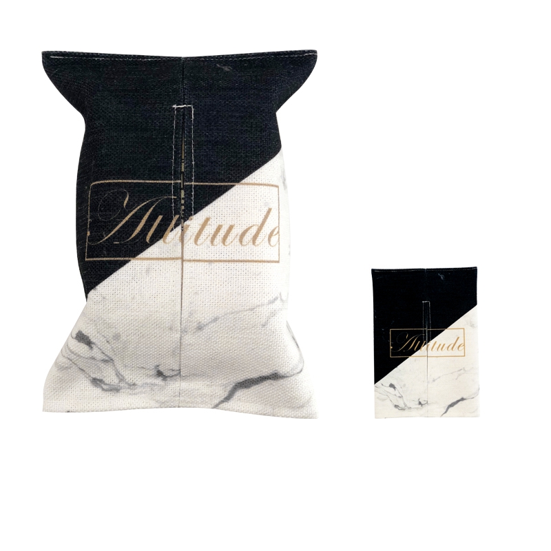 Custom logo printed eco-friendly durable linen tissue box for car and home used