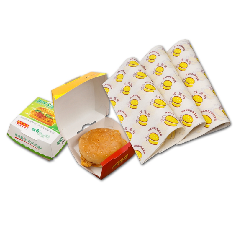 Hamburger Box Wholesale Noodle Folding Rice Ball Packaging Oilproof Paper